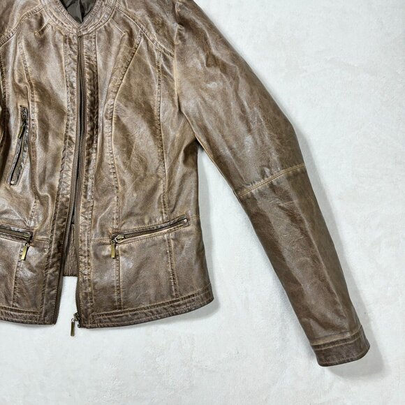 Suzy Shier Women's M Faux Leather Biker Jacket - Stylish Outerwear - Picture 5 of 14